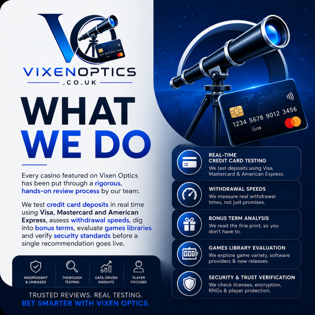 Vixen Optics - The best credit card casinos in the market.